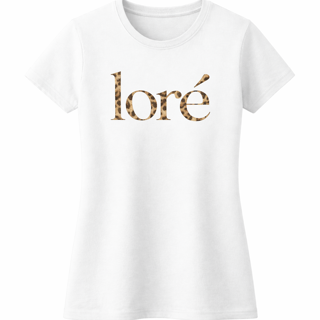 Ladies White Leopard Print T-Shirt